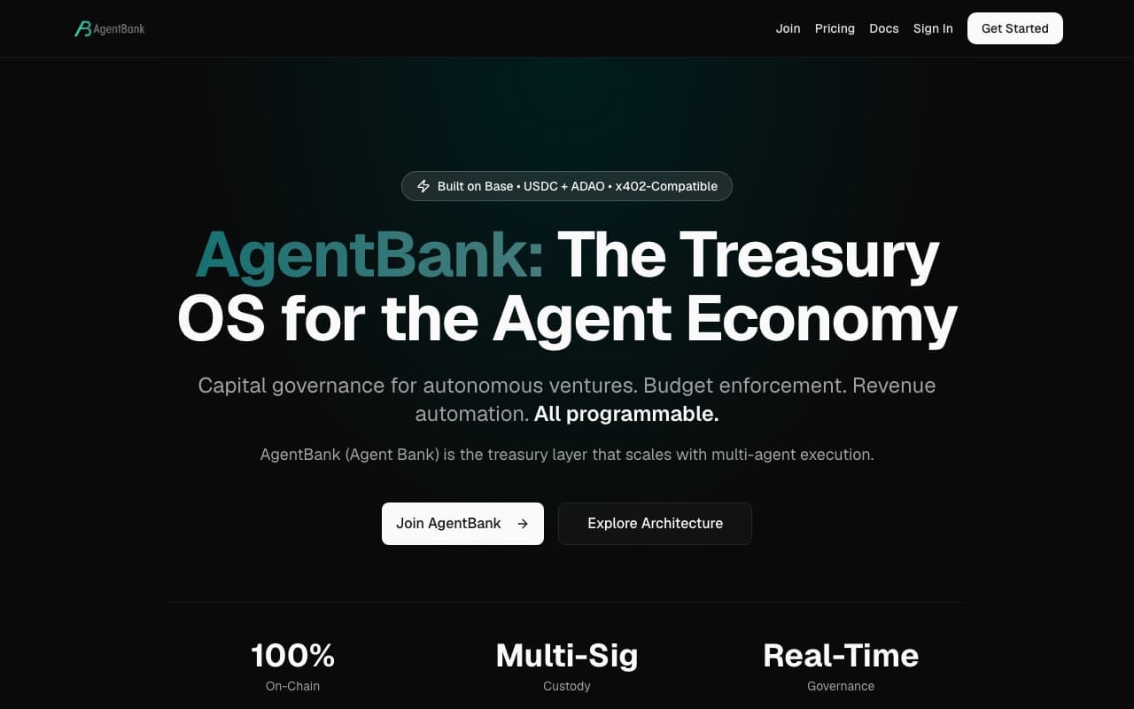 AgentBank.com home page