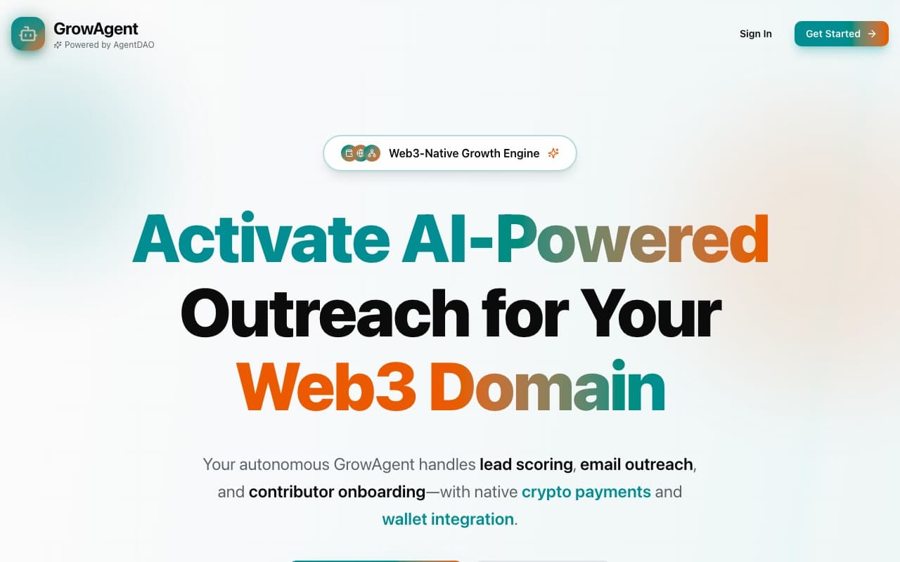 GrowAgent.com home page