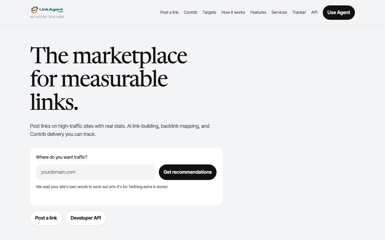 LinkAgent.com home page