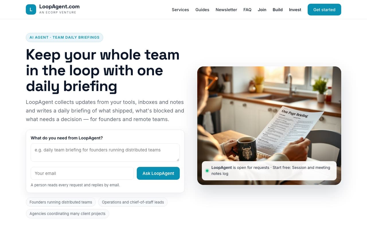 LoopAgent.com home page