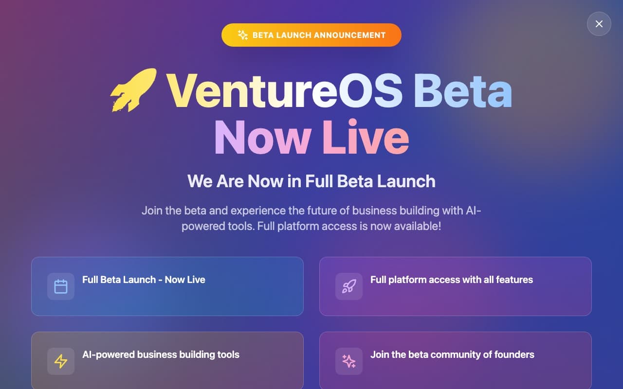 VentureOS.com home page